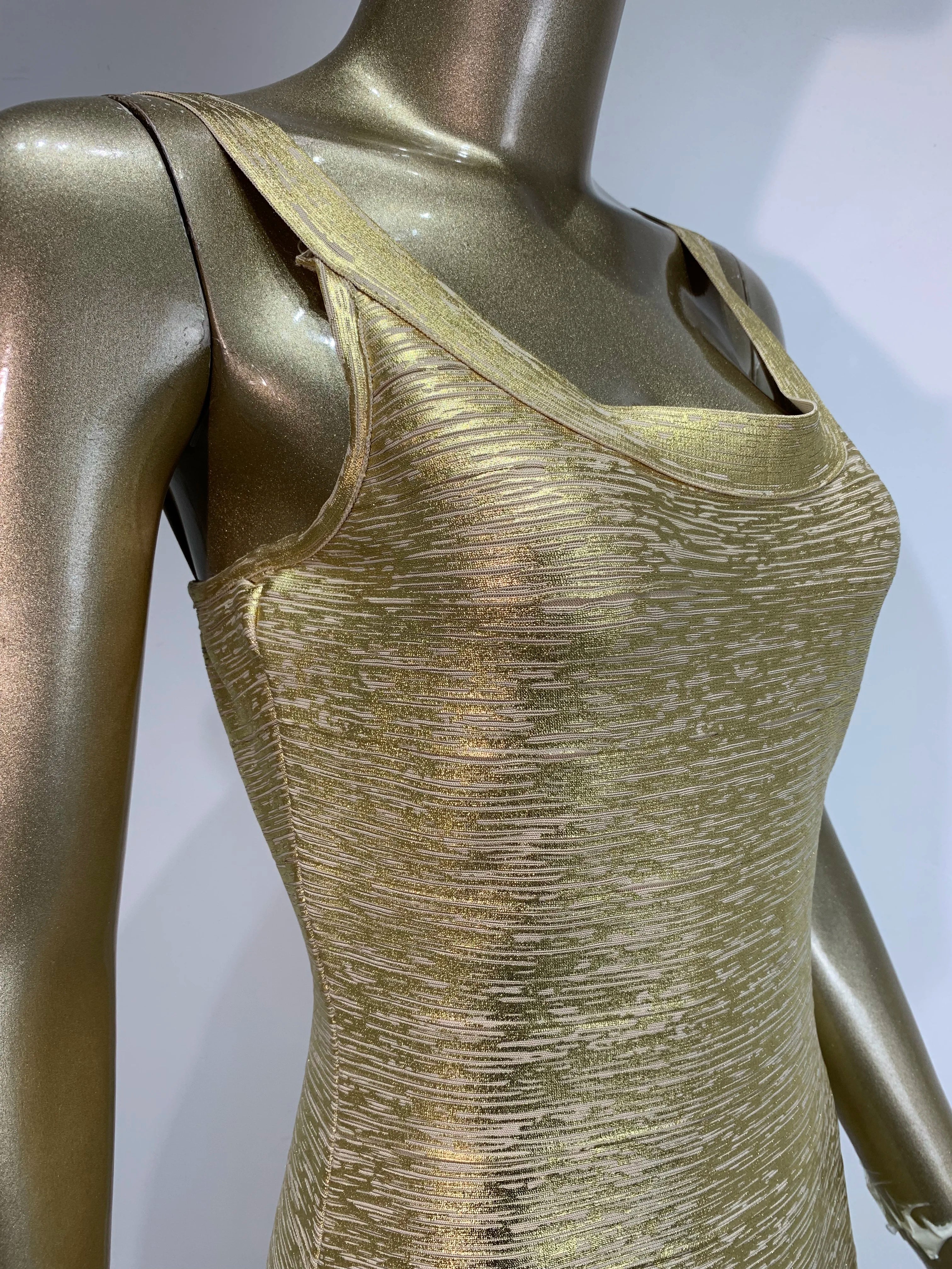 Bronzing Gold Bodycon Bandage Dress