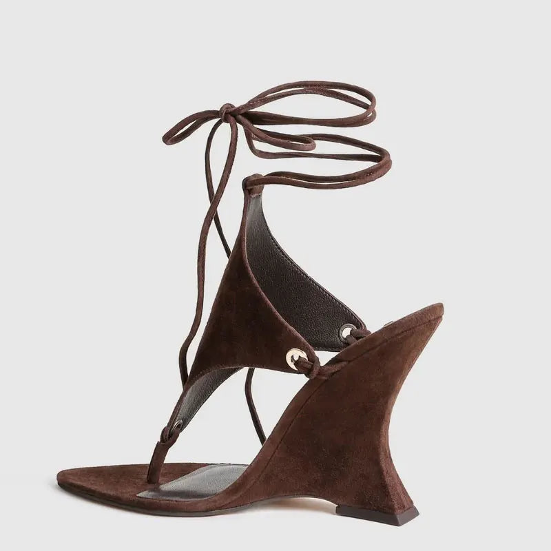 Ankle Strap Wedge High Heels