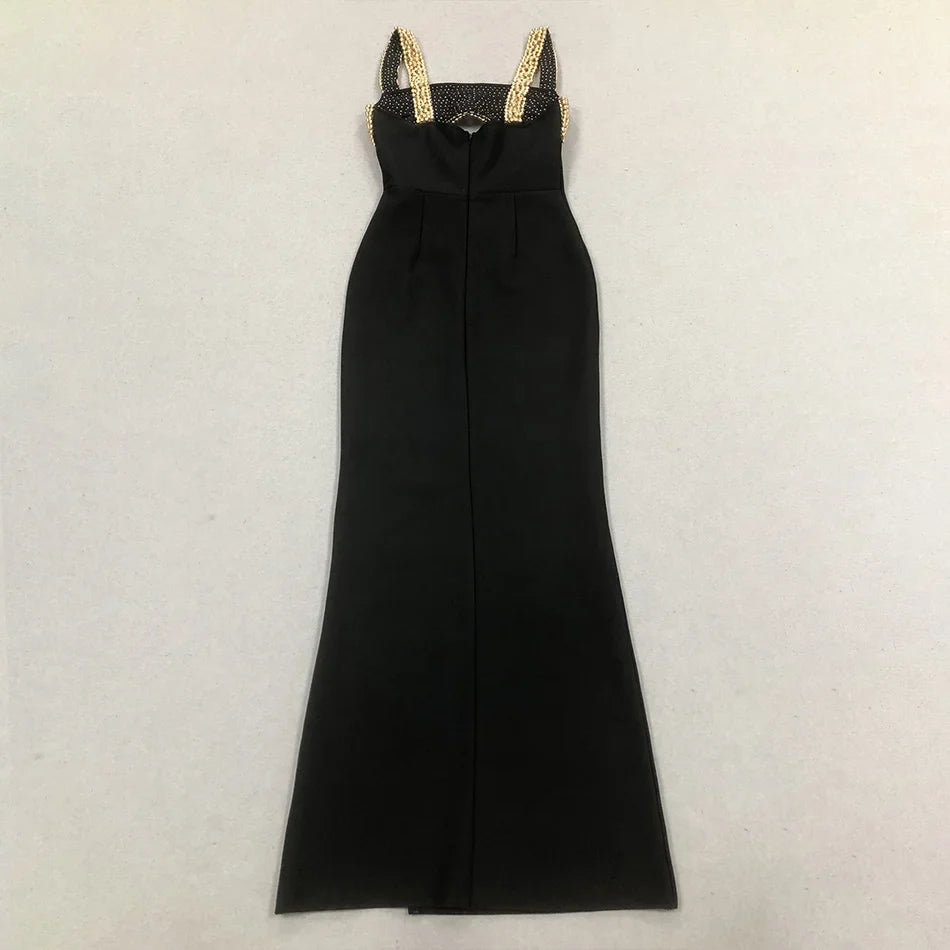 Pearls Embellished Bandage Dress