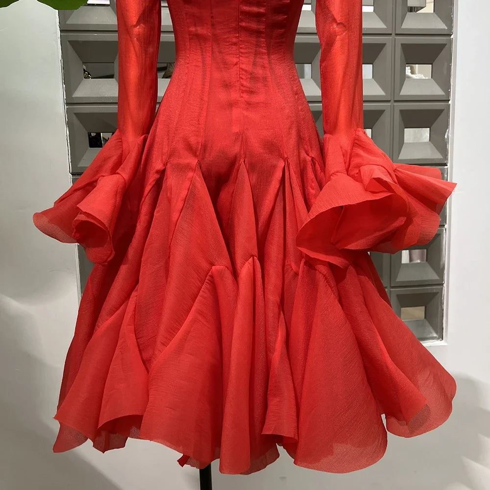 Lory Peated Flare Midi Dress