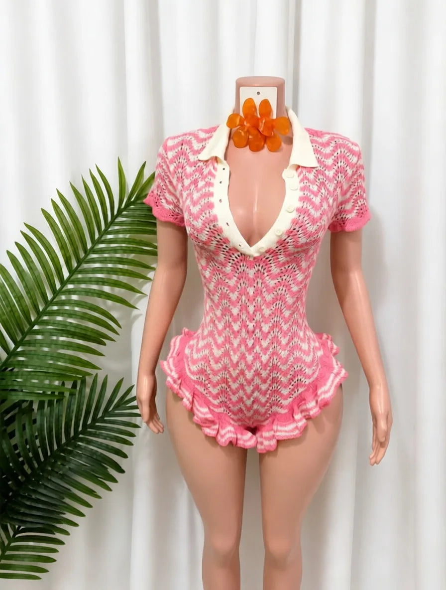 Esha Knit Ruffle Romper