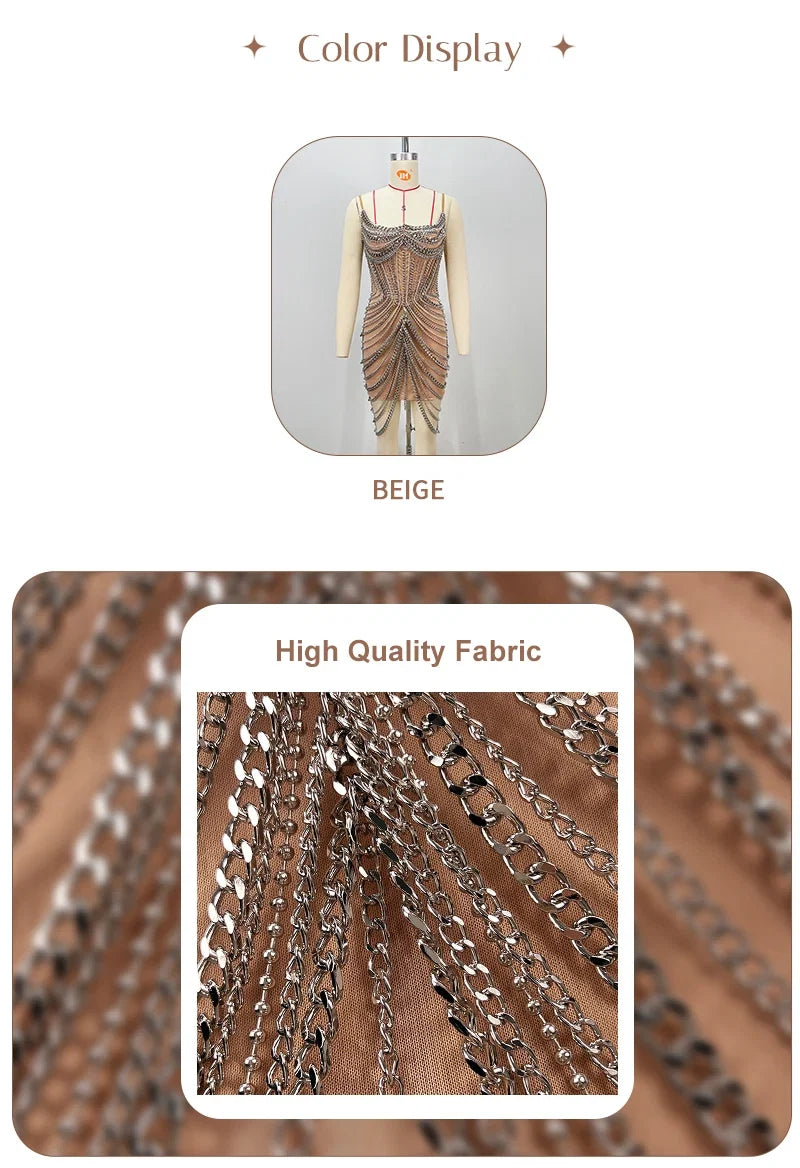 Chain Embellished Mini Dress