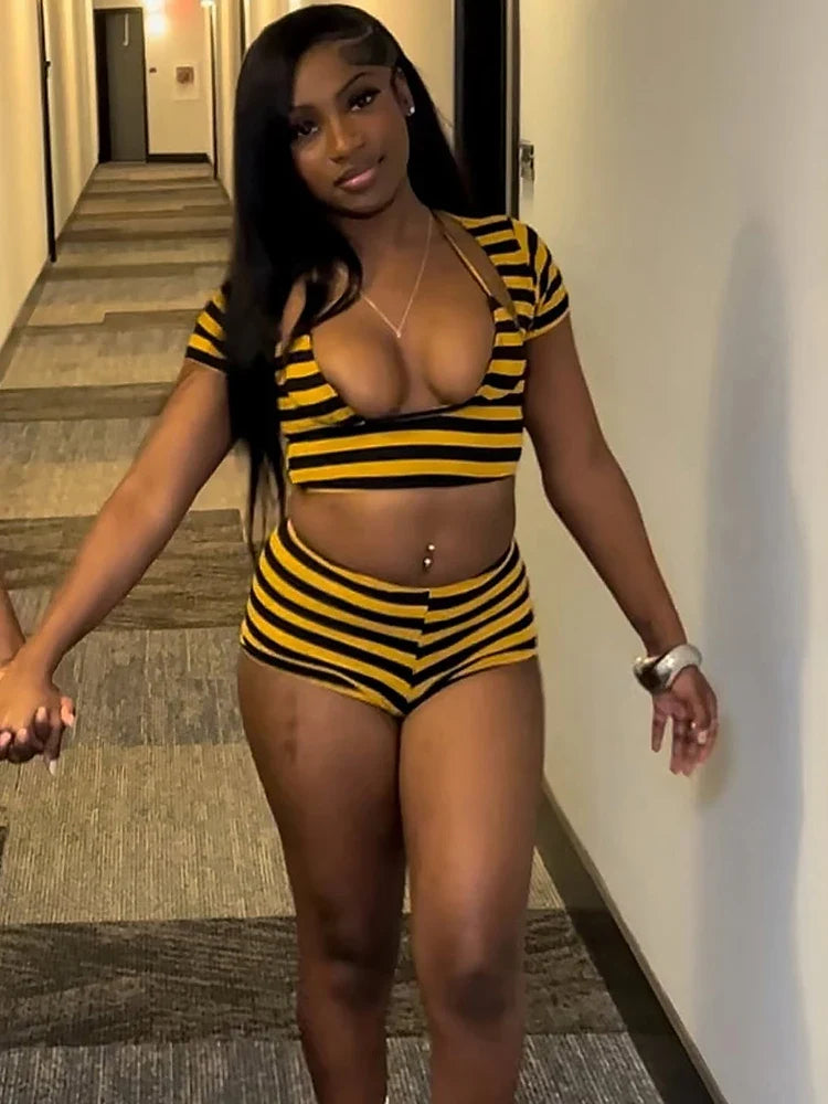 Linda Stripe Short Set