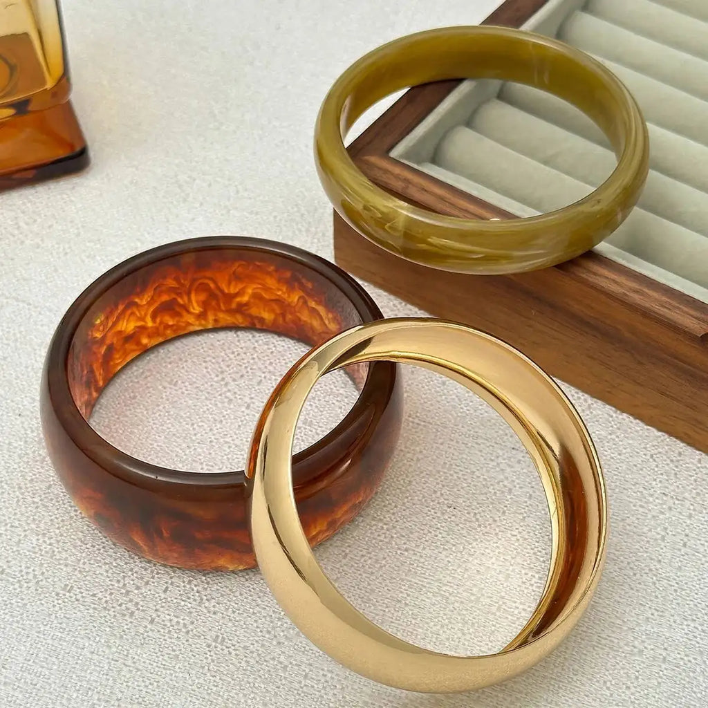 3pcs Boho Resin Bangle Bracelet