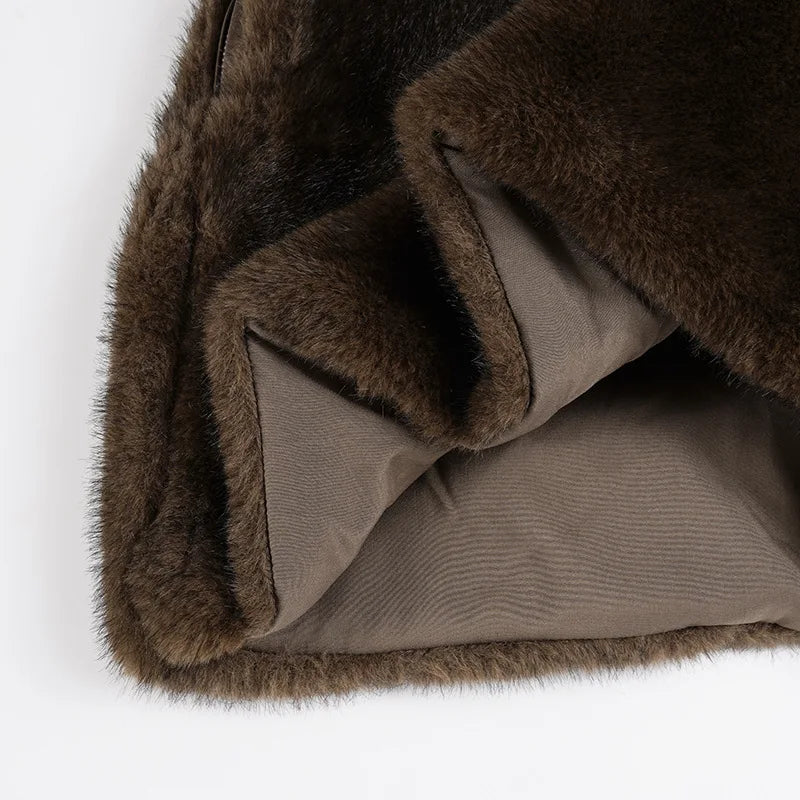 Furry Pleated Mini Skirt