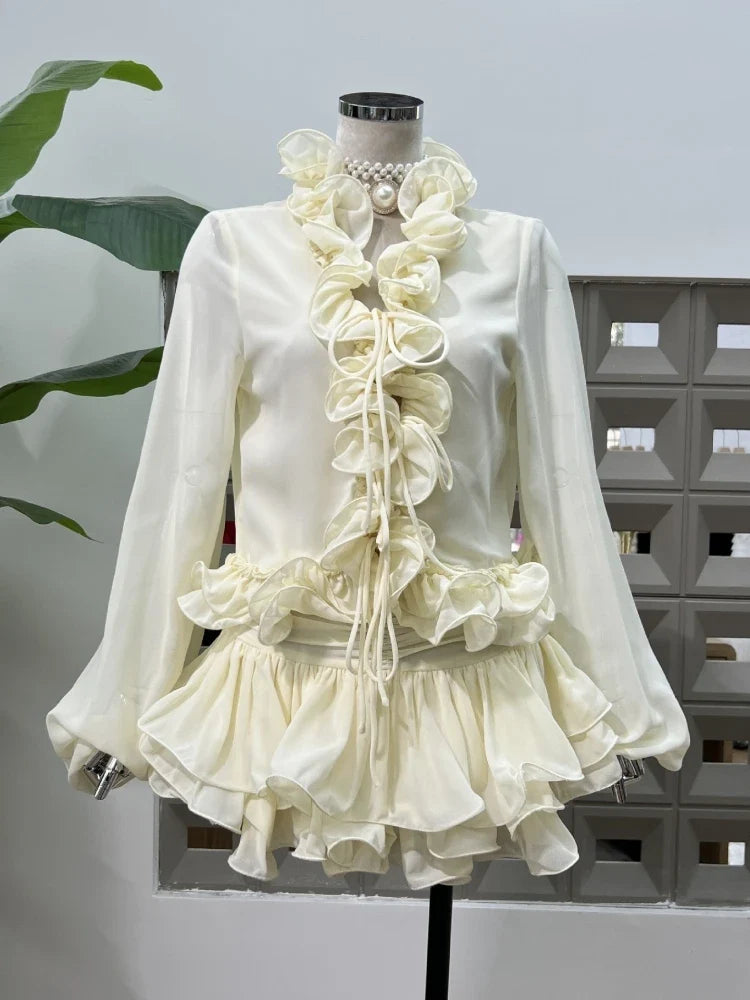 Abella Ruffles Mini Skirt Set