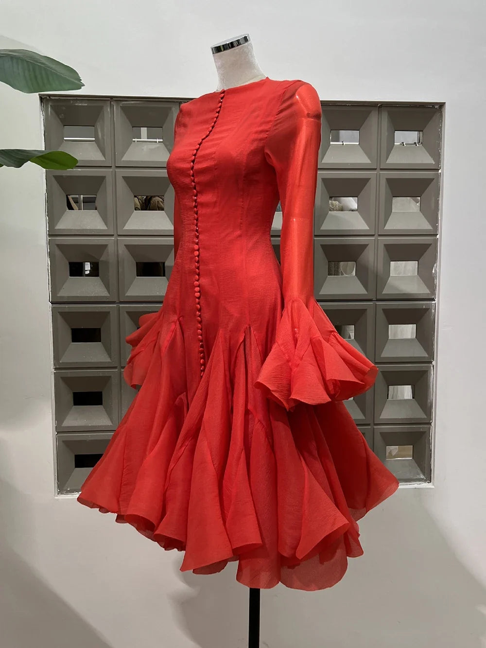 Lory Peated Flare Midi Dress