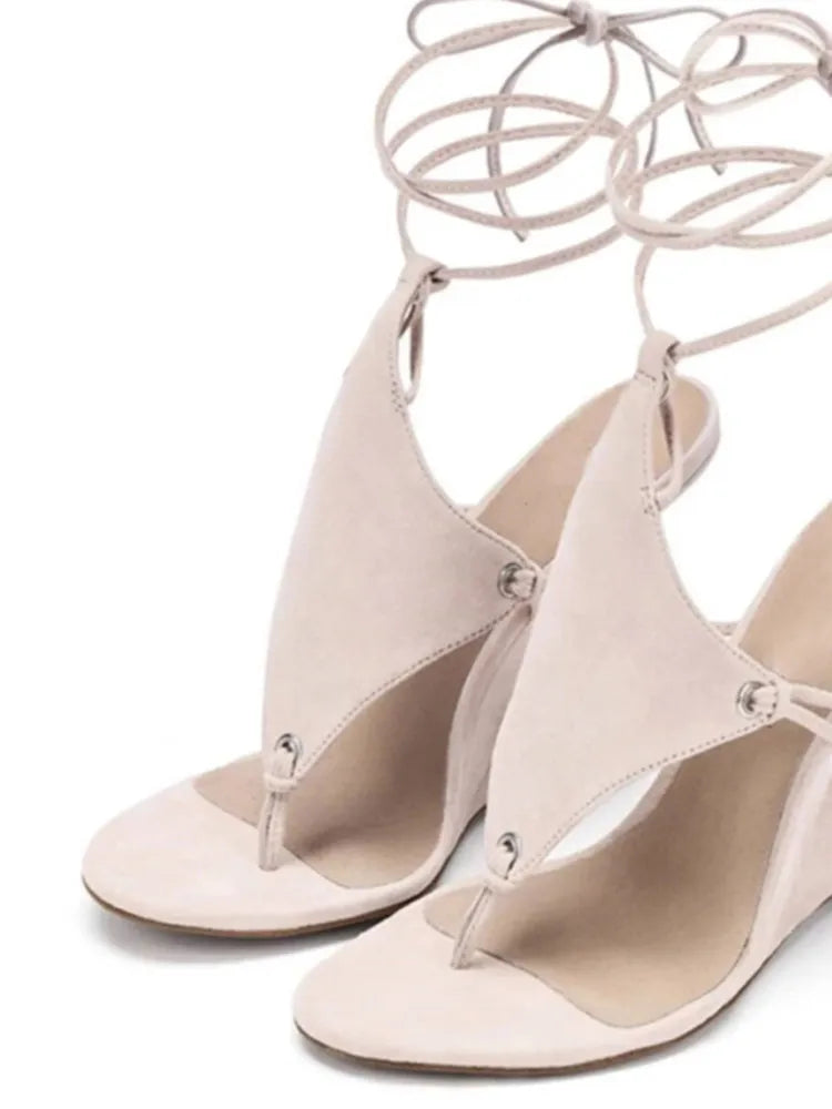 Ankle Strap Wedge High Heels