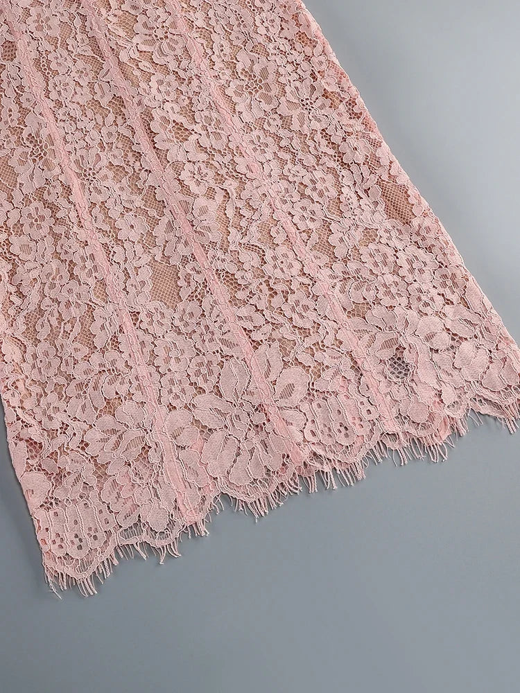 Floral Lace Bodycon Maxi Dress