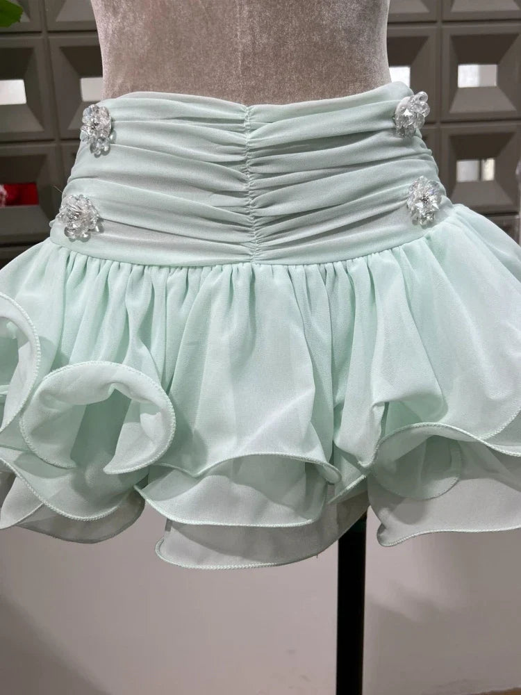 Abella Ruffles Mini Skirt Set