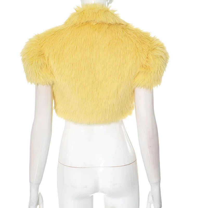 Fur Plush Cropped Jacket