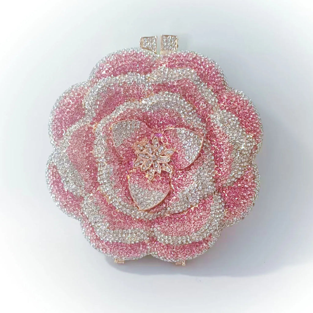 Floral Crystal Clutch Purse