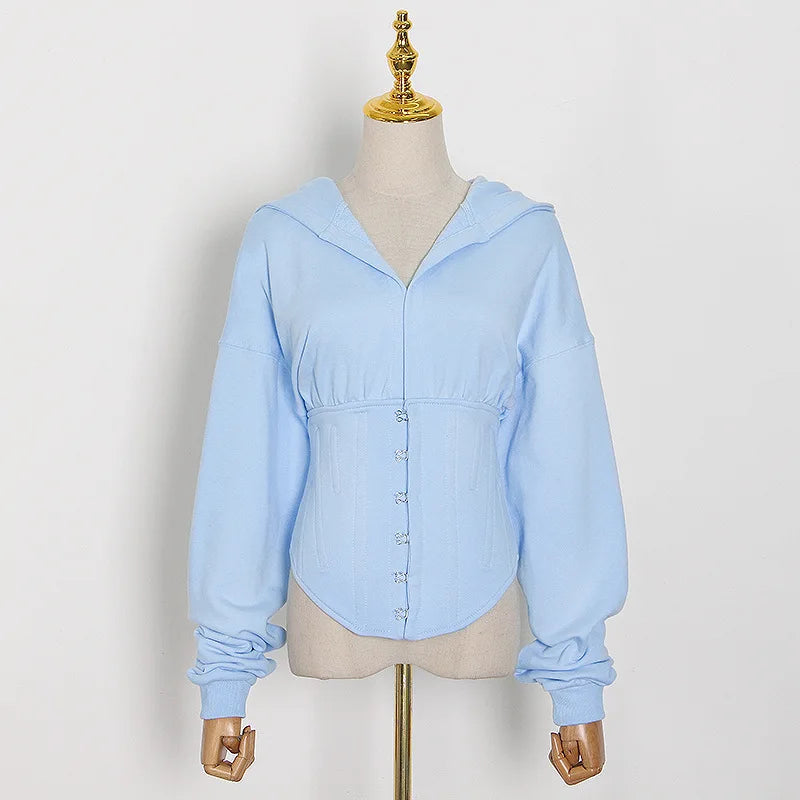 Hoodie Bandage Corset Jacket