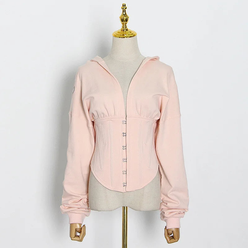 Hoodie Bandage Corset Jacket