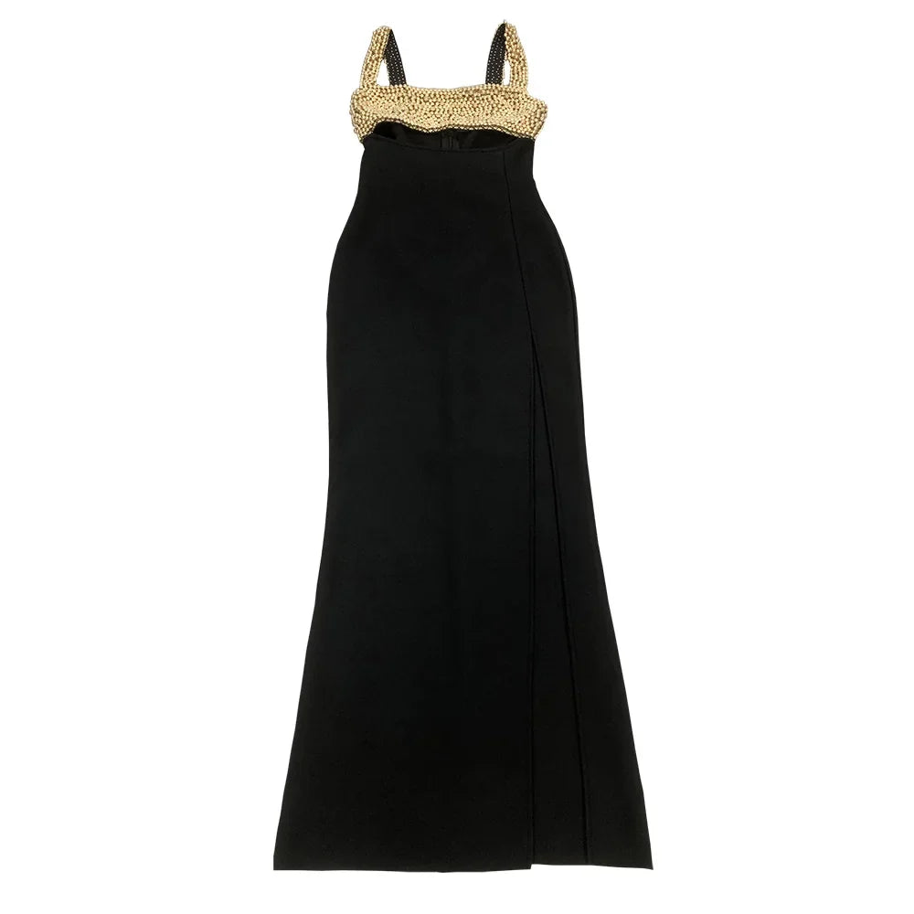 Pearls Embellished Bandage Dress