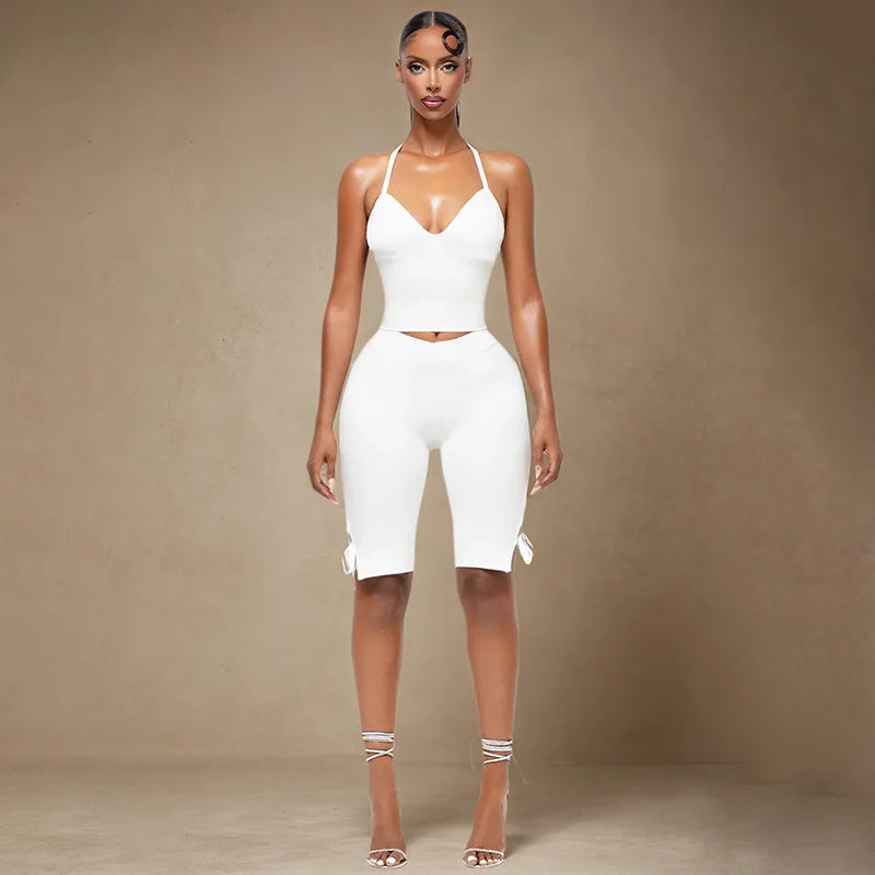 Bow Tie Capri Pants Set
