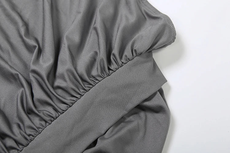 One Shoulder Ruched Skirt Set