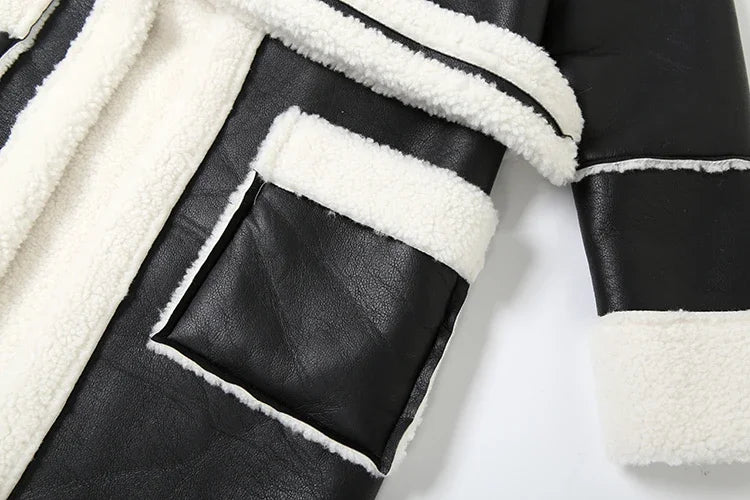 Faux Leather Trench Coat