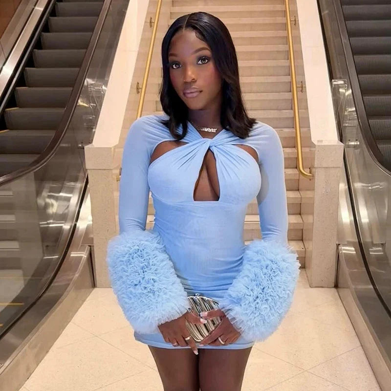 Kianda Fur Mini Dress