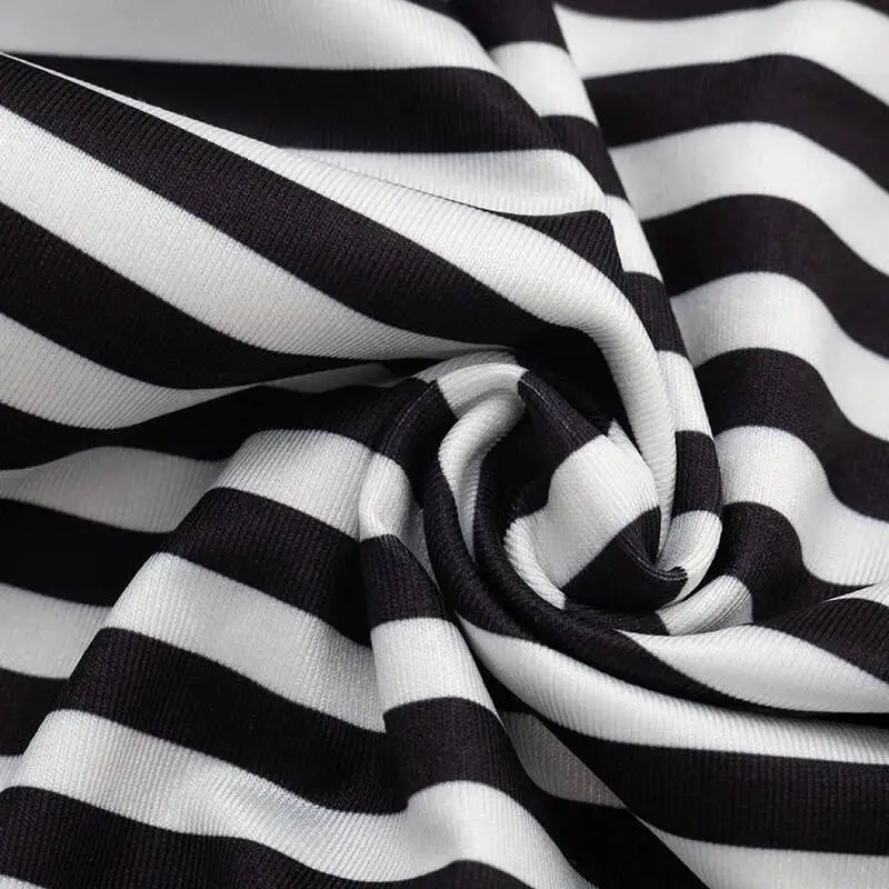 Deep V-Neck Striped Romper