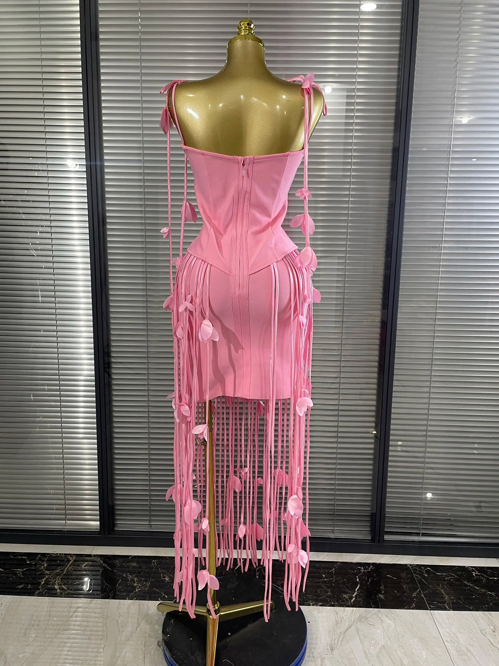 Floral Draped Bandage Dress