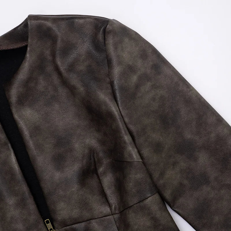 Nia Leather Crop Jacket