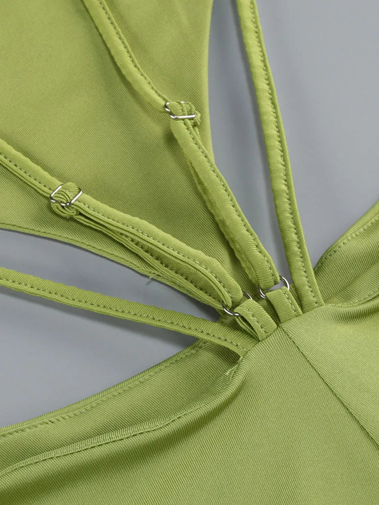 Green Cut-Out Maxi Dress