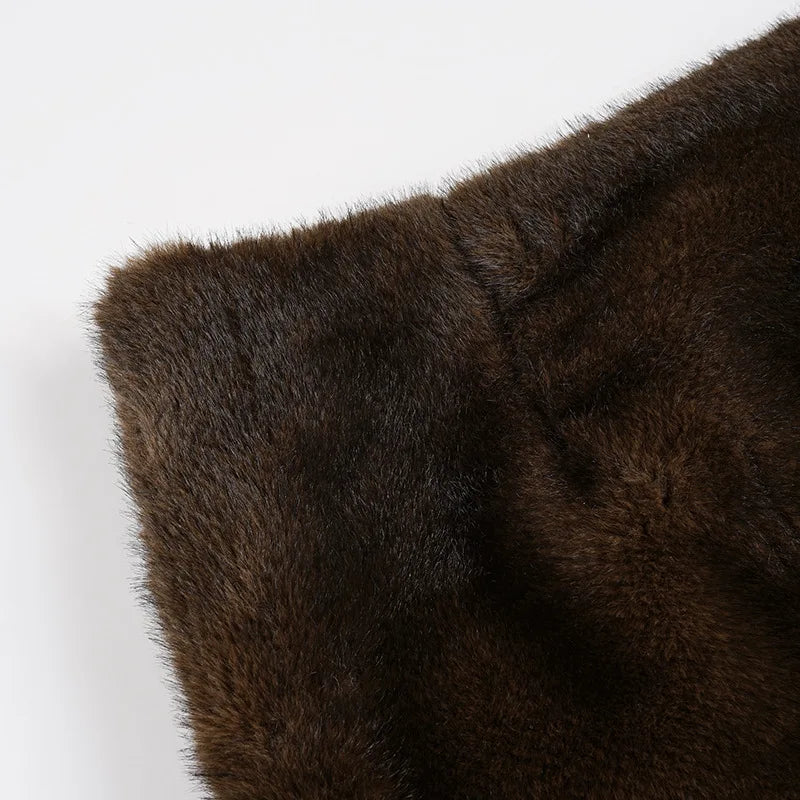 Furry Pleated Mini Skirt