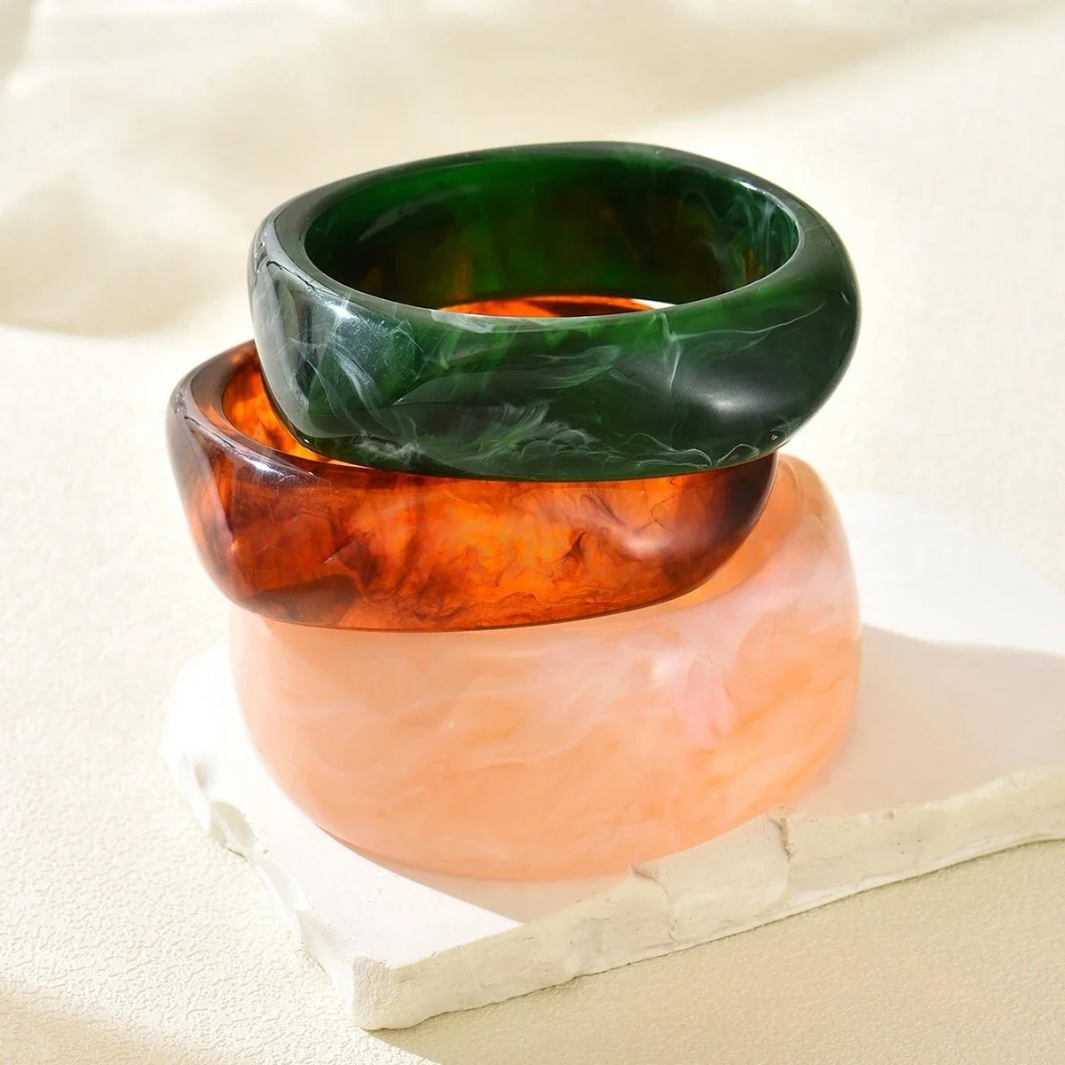 3Pcs Acrylic Chunky Bracelet