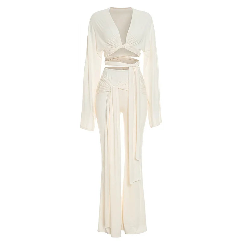 Alexis Ruched Flared Pants Set