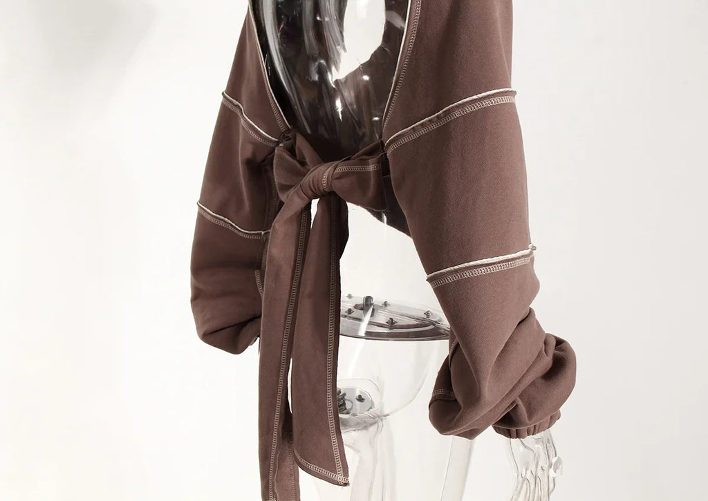 Hooded Cut Out Bandage Jacket