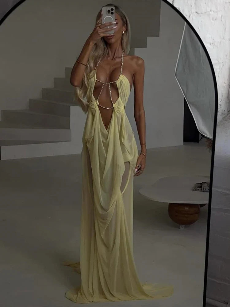 Nina Ruched Maxi Dress