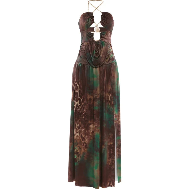 A Tie-Dye Print Maxi Dress