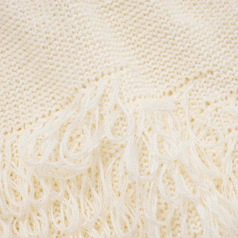 Knit Sweater Fringe Skirt Set