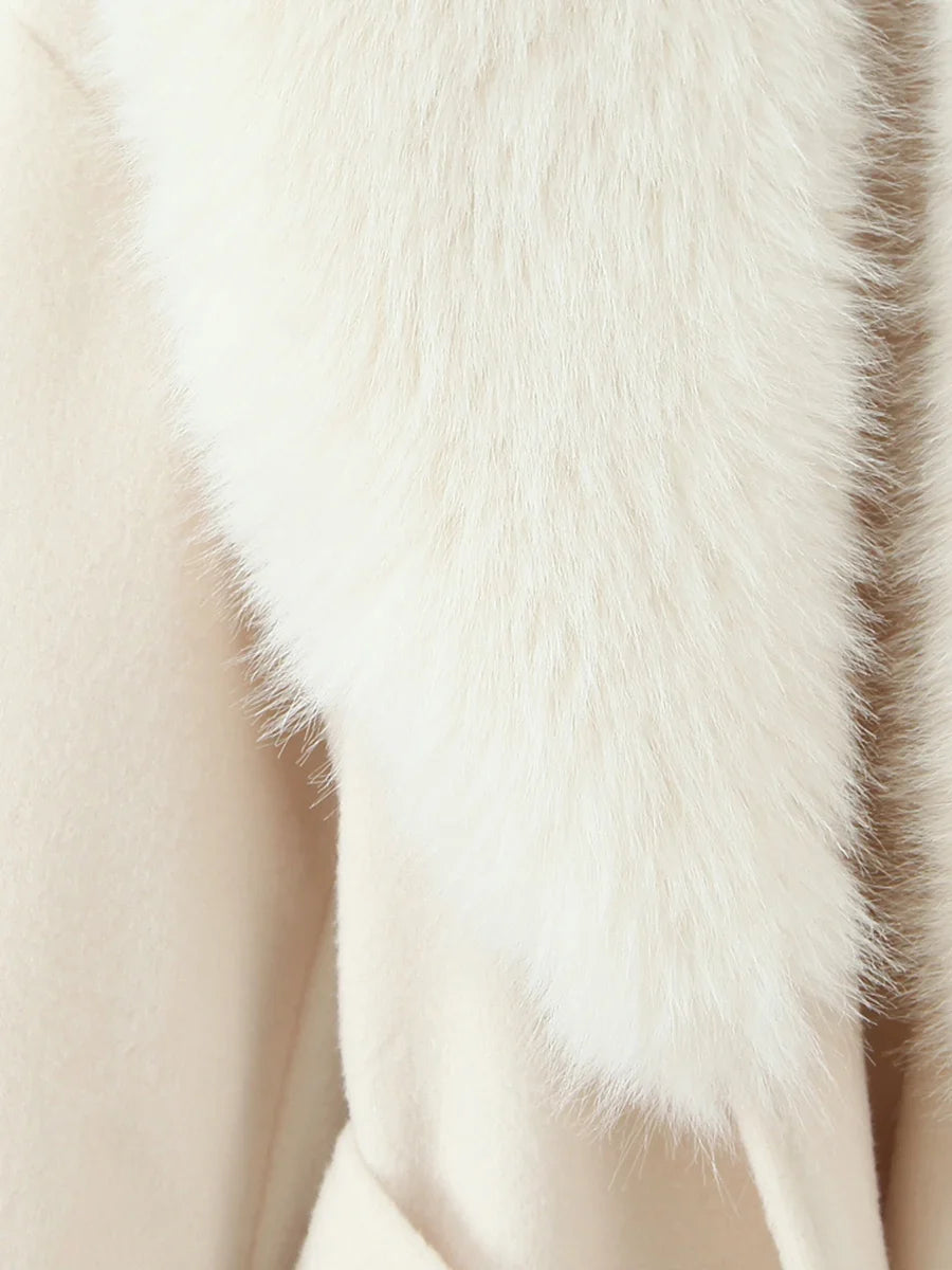 Fur Collar Elegant Trench Coat