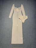 Laila Rhinestone Mesh Maxi Dress