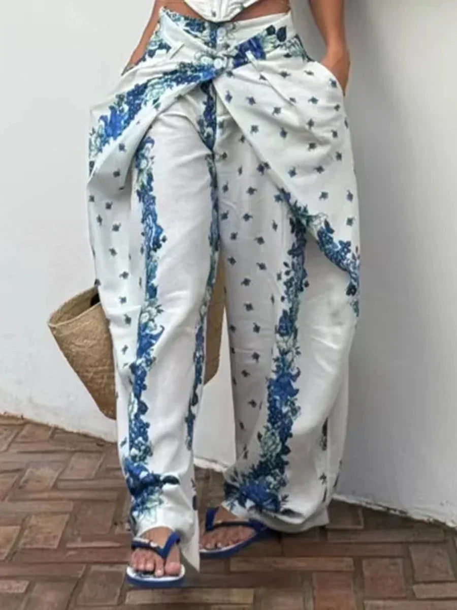 Boho Floral Corset Pants Set