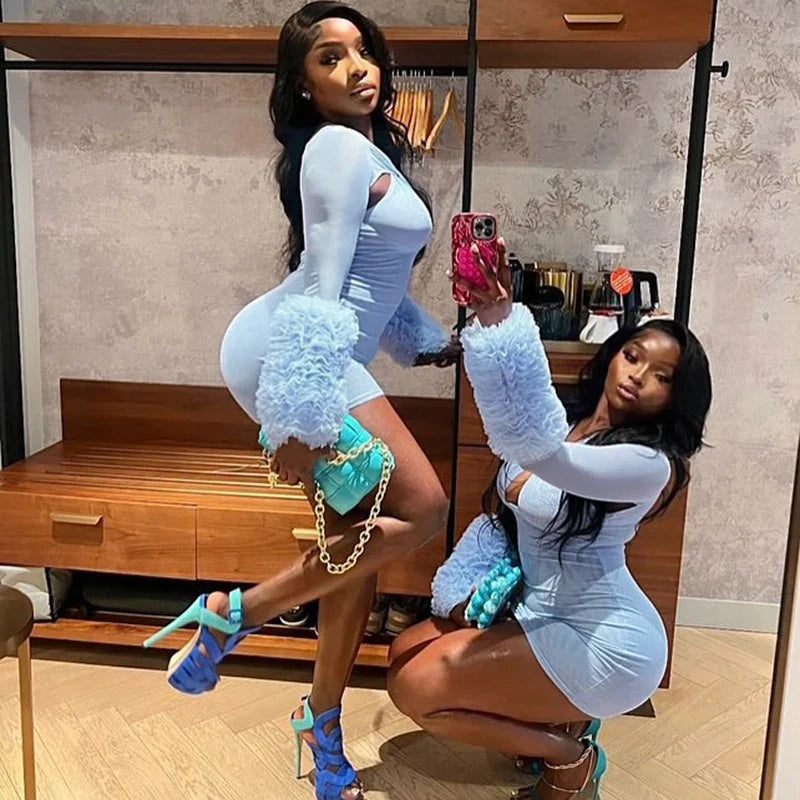 Kianda Fur Mini Dress
