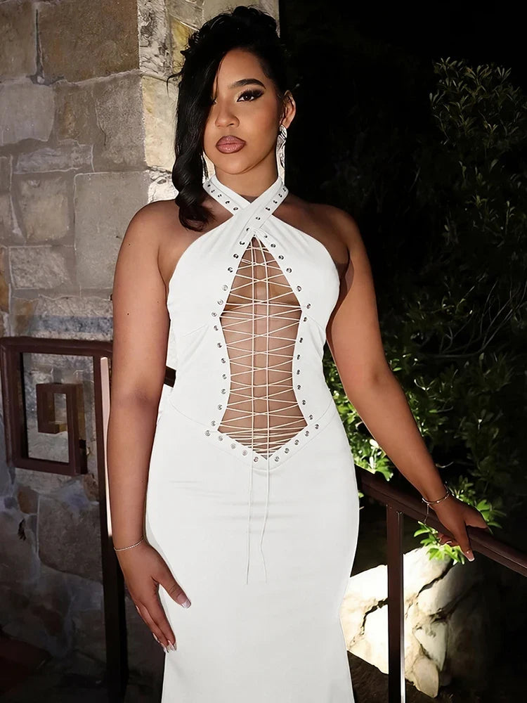 Cross Bodycon Maxi Dress