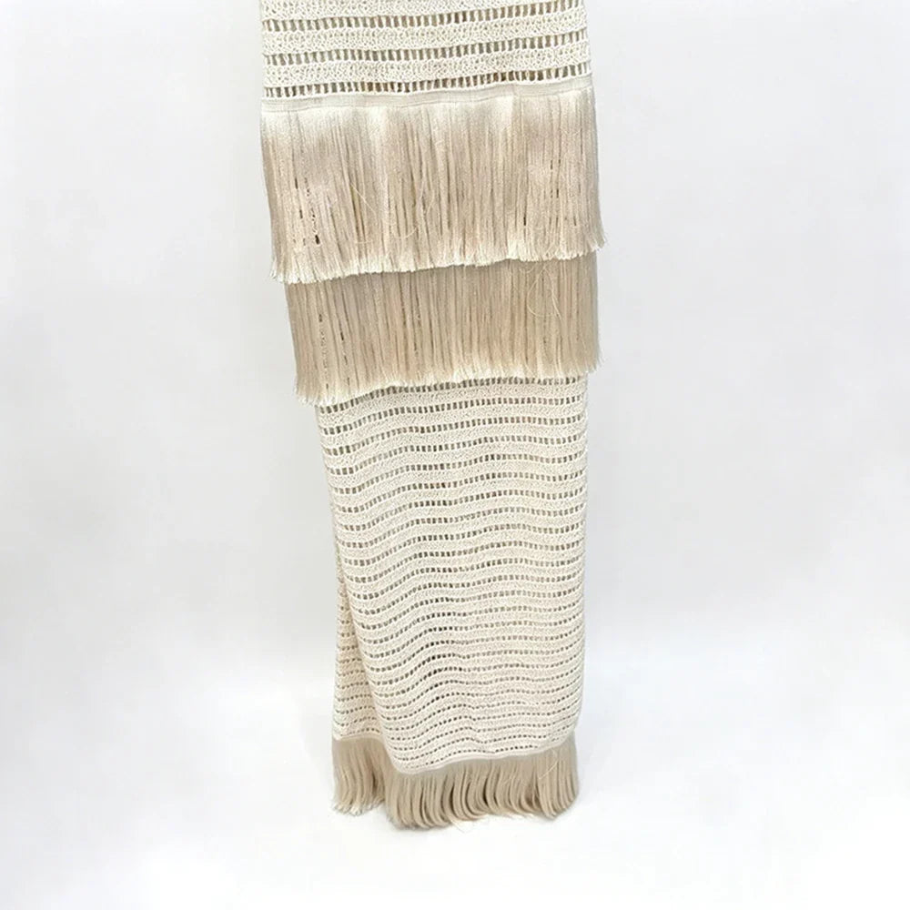 Dolores Knitted Fringe Maxi Dress
