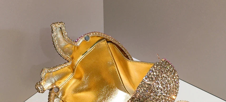 Heart Rhinestone Clutch Bag