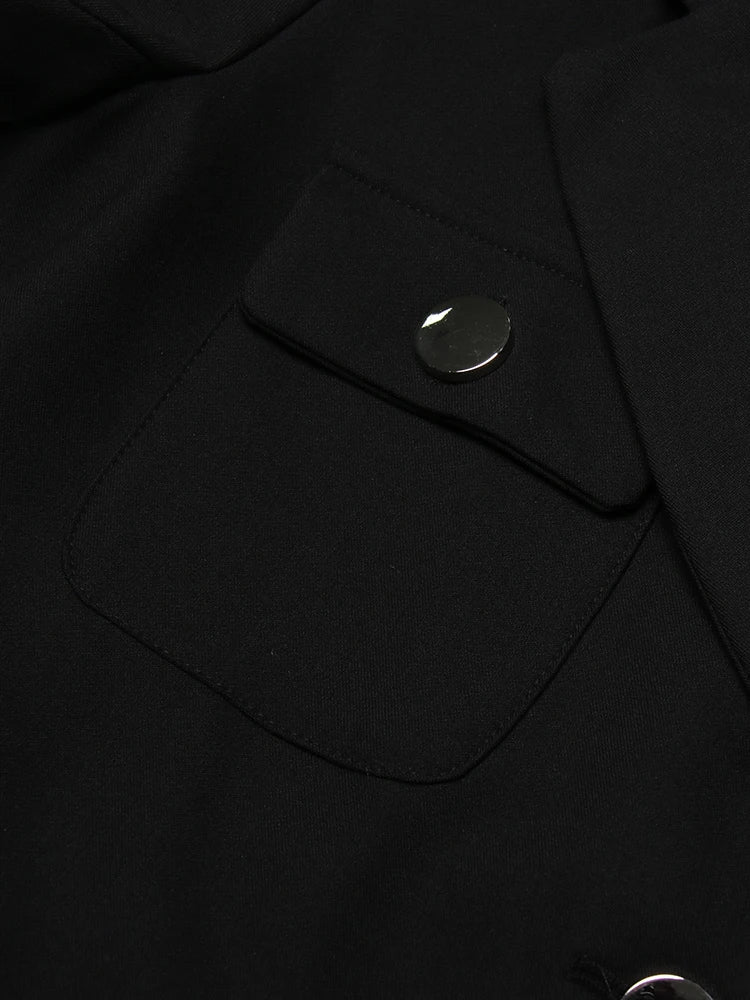 Notched Collar Belt Temperament Blazer