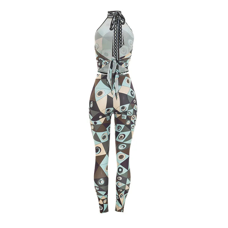 Geometric Print Pants Set