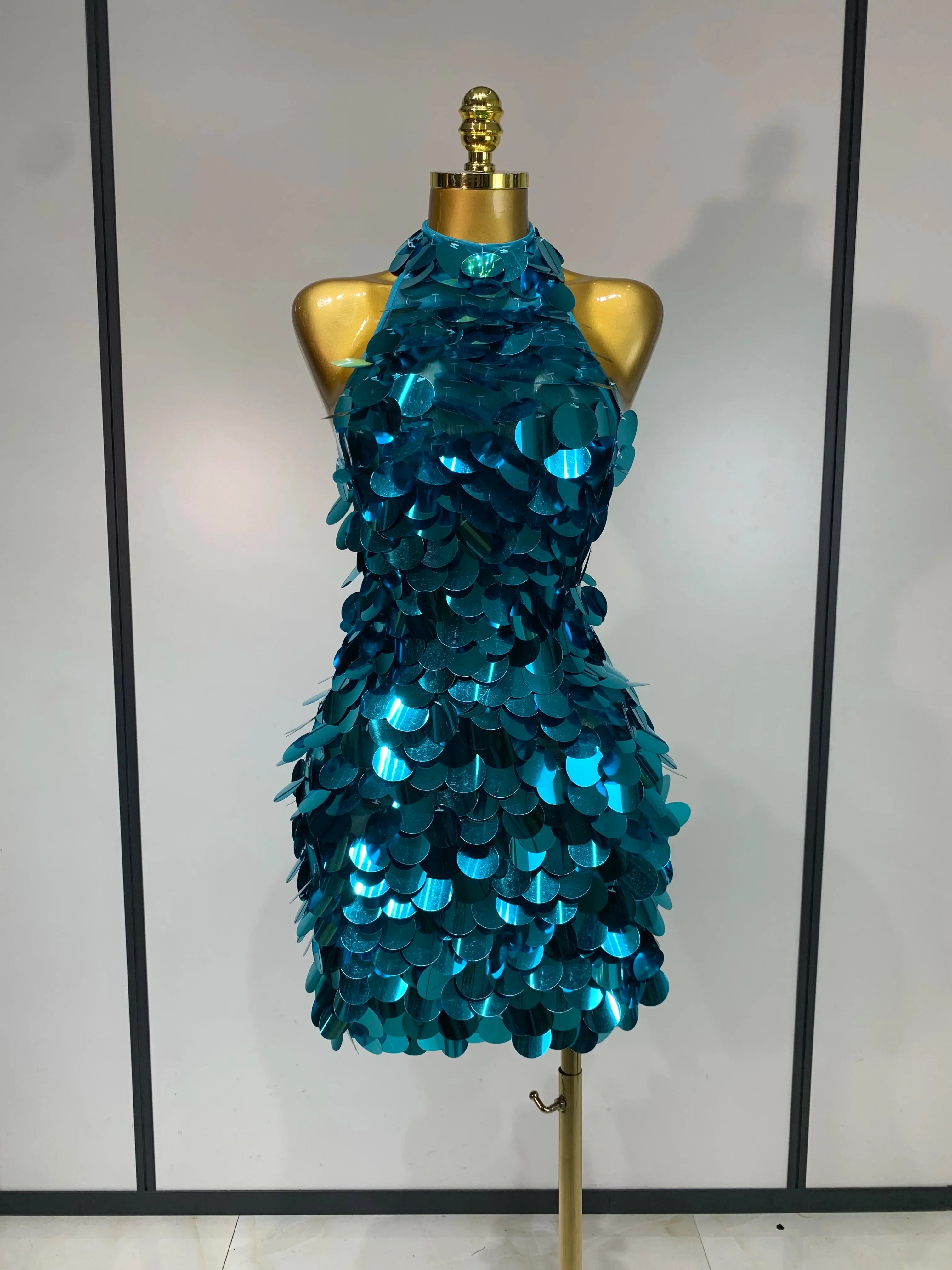 Marissa Sequins Backless Mini Dress