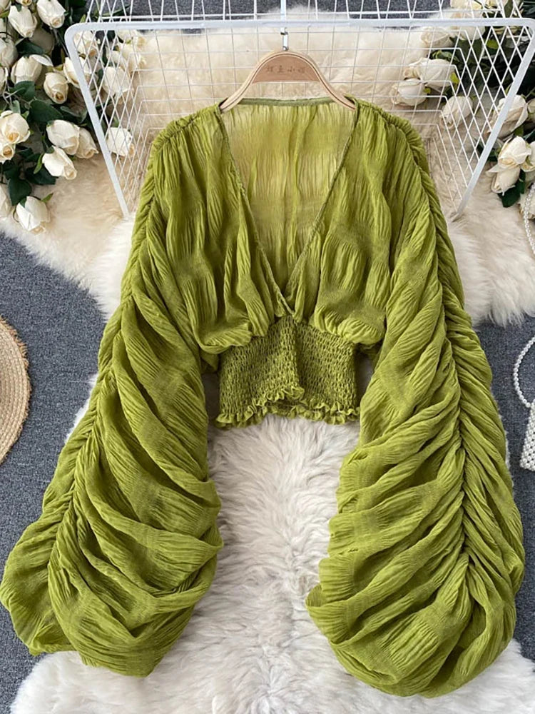 Chiffon Puff Sleeve Top