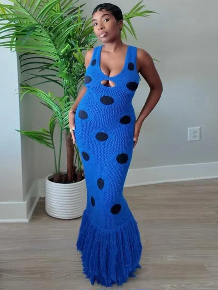 Katrina Knit Tassel Maxi Dress