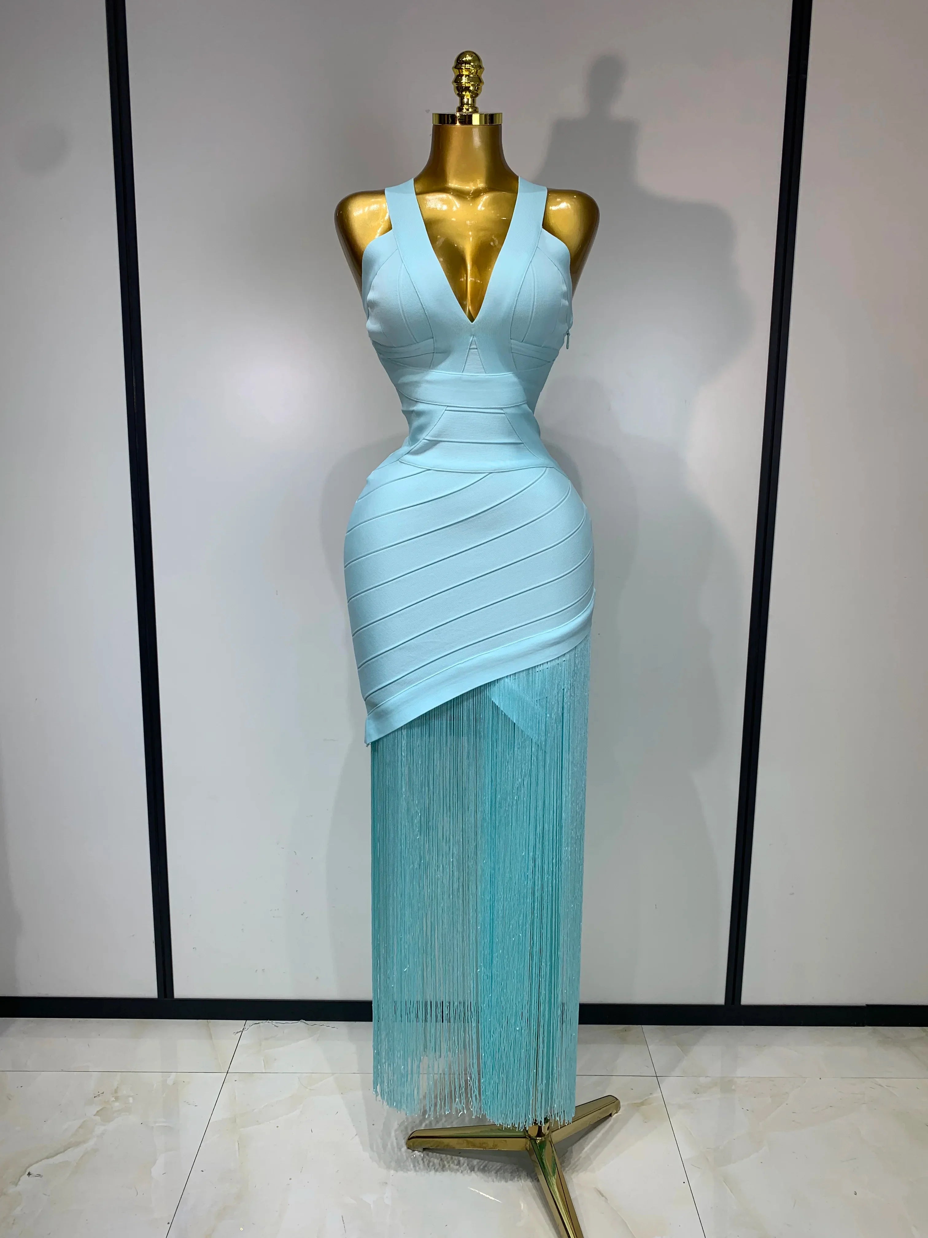 Lauren Tassel Bandage Maxi Dress