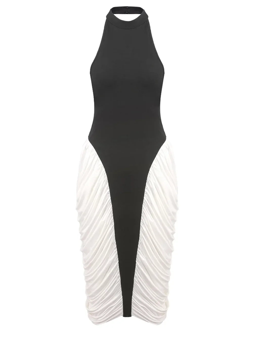 Lorie Pleated Bandage Midi Dress