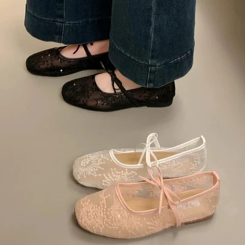 Mesh Embroidery Flats