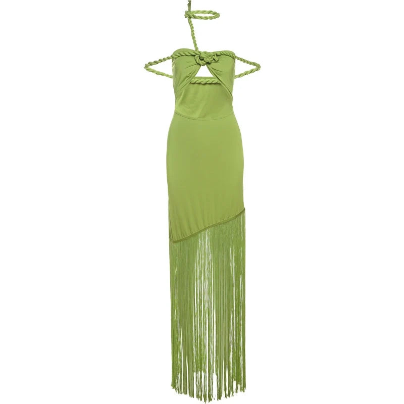 Knot Wrap Bodycon Maxi Dress